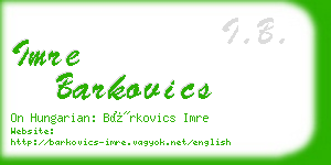 imre barkovics business card